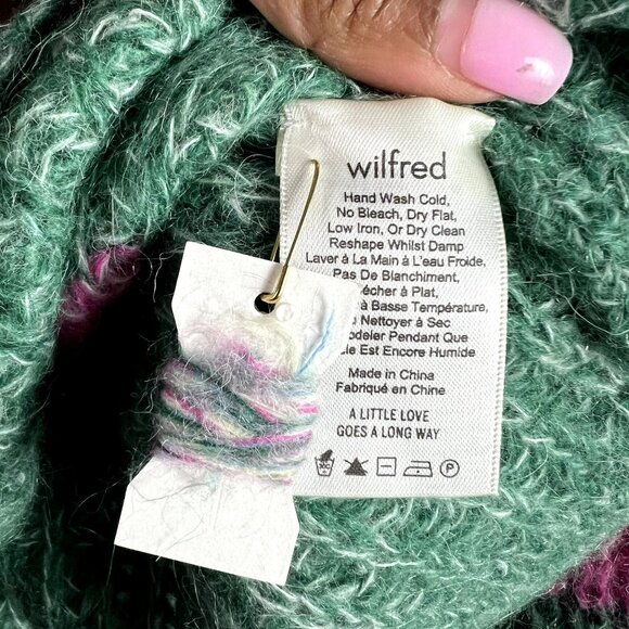 🟣🟣🟣 Wilfred Free Women's Size Small Balloon Sleeve Colorblock Sweater - Picture 5 of 8